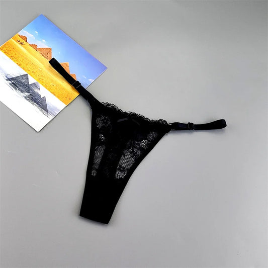3Pcs Sexy Thongs Underwear for Women Perspective Lace G-String Panties Low Waist Plus Size Hot Wife Gift